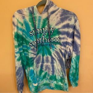 Large simply southern tie dye hoodie NWT